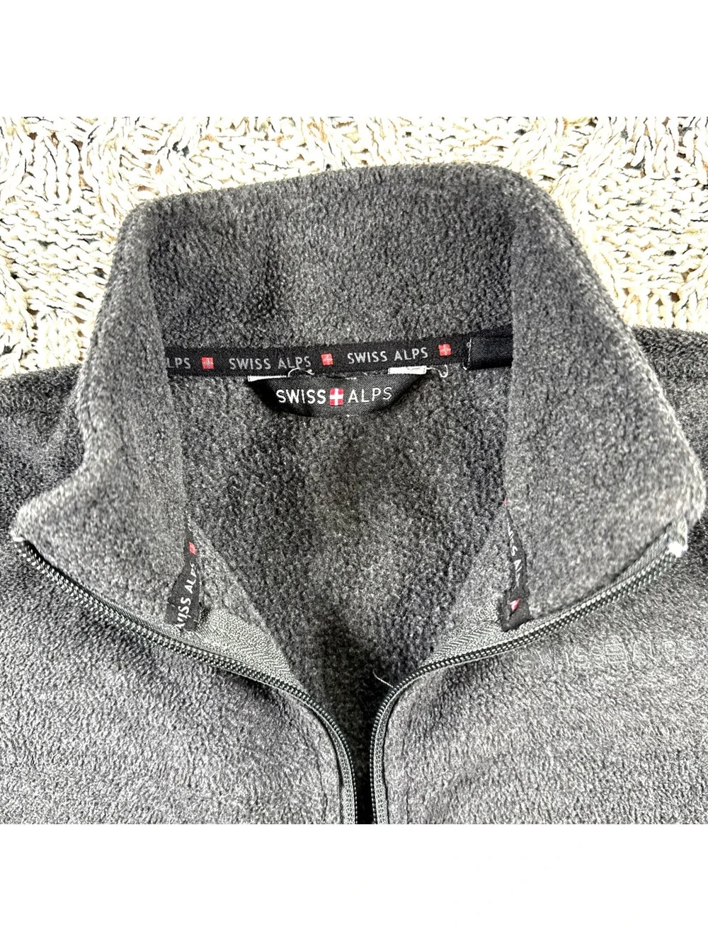 Swiss Alps Boys Full Zip Performance Sweater Jacket Navy Blue Size 8-10 Outdoor